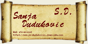 Sanja Duduković vizit kartica
